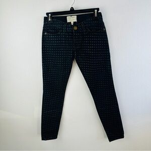 Current Elliot Stiletto Jeans Womens Size 23 Black Charcoal‎ Polka Dot Print